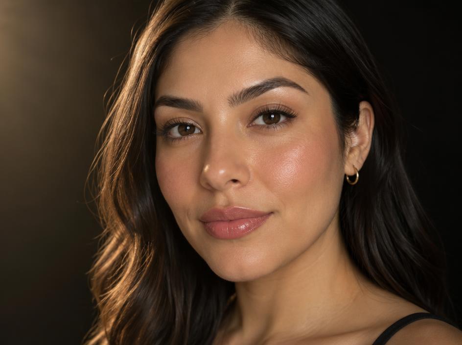 Latina woman with freshly waxed and shaped brows